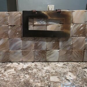 Vintage Mother of Pearl /Abalone Shell Handbag Clutch Purse